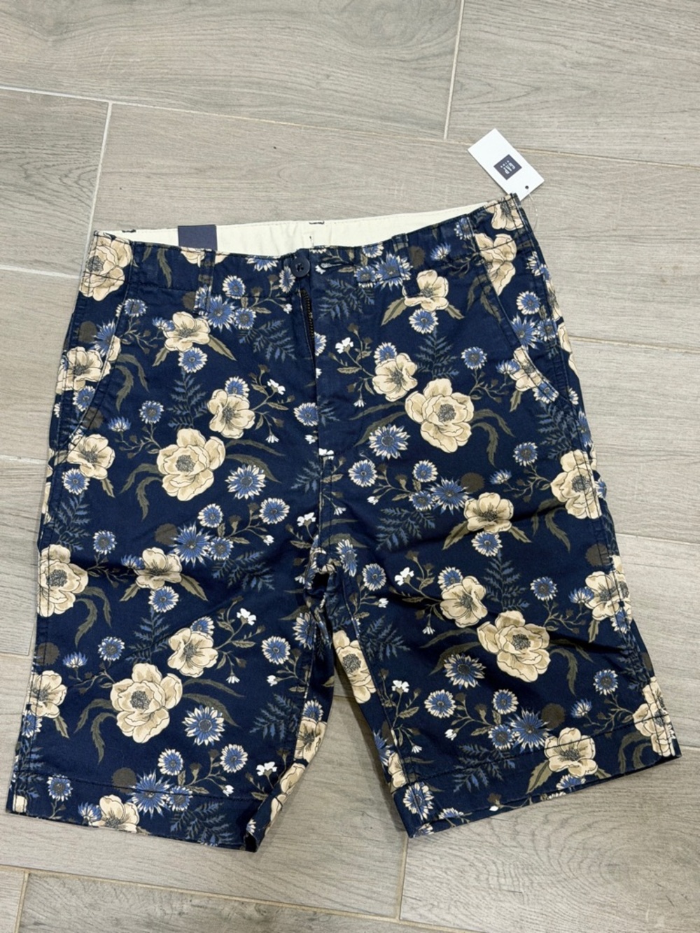 Gap Kids Navy Floral Cotton Shorts Size 14